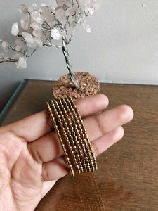 Set of 7 Golden Beaded Bangles