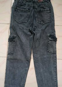 Grey Wash Cargo Jeans
