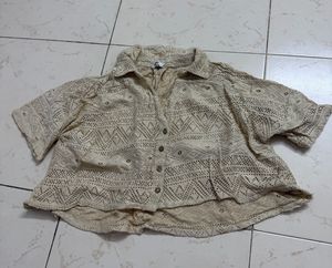 Boho Cropped Lace Shirt