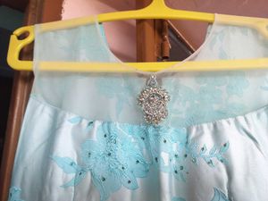 Beautiful Blue Floral Gown