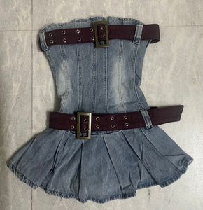 SALE❗️ y2k vintage denim belted mini dress🤩