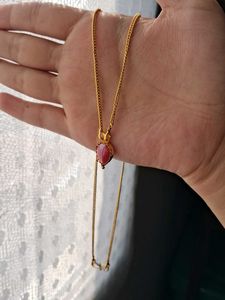 Elegant Red Stone Pendant Necklace