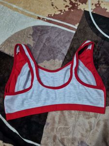 Red and Grey Sports Bra