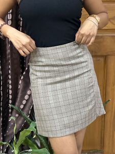Plaid A-Line Mini Skirt