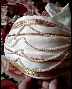 Mens Cream Sherwani 40 Size with pagdi and pant