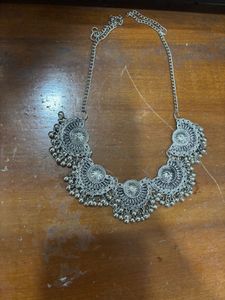 Bohemian Silver Choker Necklace
