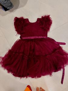 Elegant Magenta Tulle Gown