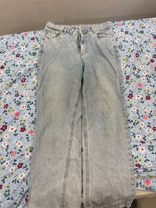 Light Wash blue Wide Leg Jeans denim baggy