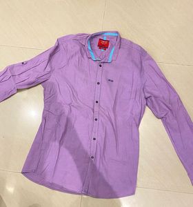 Purple Long Sleeve Button-Down Shirt