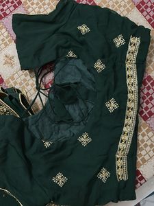 Elegant Green Embroidered Saree