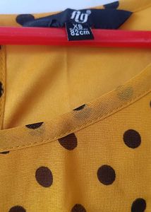 Mustard Yellow Polka Dot Maxi Dress