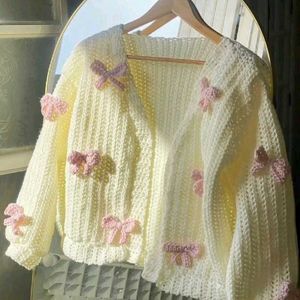 Crochet Cardigan with Bows