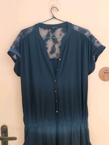 Elegant Navy Lace Detail Jumpsuit