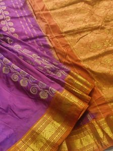 Vibrant Purple &amp; Gold Saree