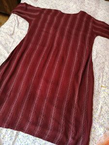 Maroon Kurta Set with Orange Dupatta