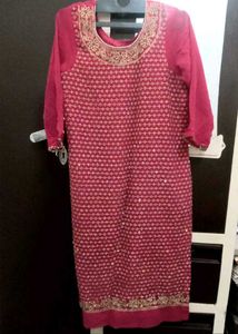 wedding heavy Pink Stonned  worked Kurta