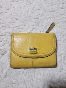 Coach Yellow Leather Bifold Wallet