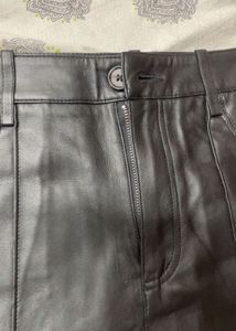 Mango Black Faux Leather Pants