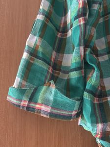 Green Plaid Button-Up Shirt