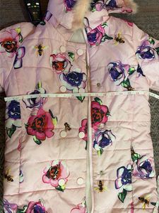 Pink Floral Puffer Jacket