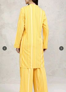 Yellow Striped Kurta Set
