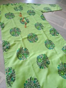 Green Printed Kurta Pant Set