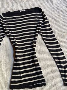 y2k fitted stipped grunge full sleevetop