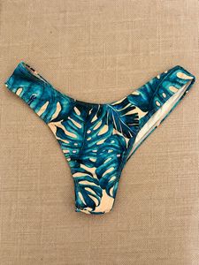 Tropical Print High-Cut Bikini Bottom