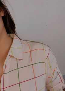 Chic Embroidered Plaid Crop Top