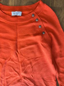Orange Knit Sweater Dress