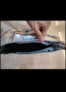 Sparkling Silver Croc Embossed Hobo Bag