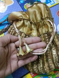 Golden Beaded Potli Bag