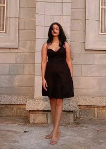 Chic Black Spaghetti Strap Mini Dress