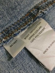 Distressed Denim Jacket with Sherpa Collar