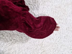 Velvet Embroidered Bell Sleeve Top