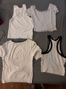 set of 4 White summer Tops