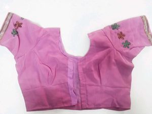 Beautiful Floral Pink Saree with Blouse