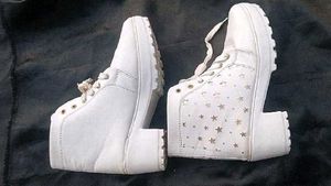 White Star Cutout Ankle Boots