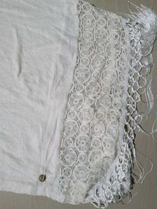White Lace  woolen top
