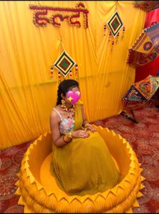 • Haldi Special Draped Lehenga