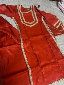 Elegant Orange Kurta Set with Dupatta