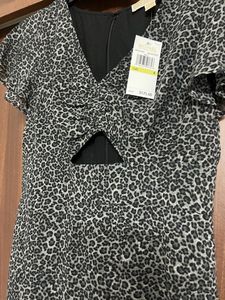 💕sale💕MK Leopard Georgette Cutout Mini Dress