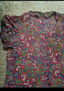 Unique Geometric Print Button-Up Shirt