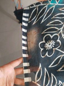 Floral Print black georgette saree