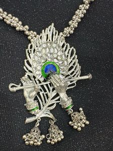 Krishna Flute Pendant Necklace &amp; Earrings Set