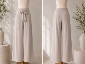Elegant Beige Palazzo Pants