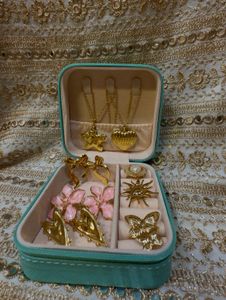 Chic Jewelry Organizer with Necklaces & Earrings