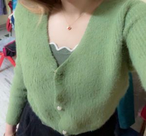 Chic Green Button-Up Cardigan