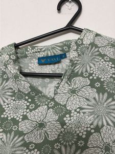 Green Floral Print Kurta
