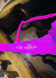 Vibrant Pink Padded Bra with Straps